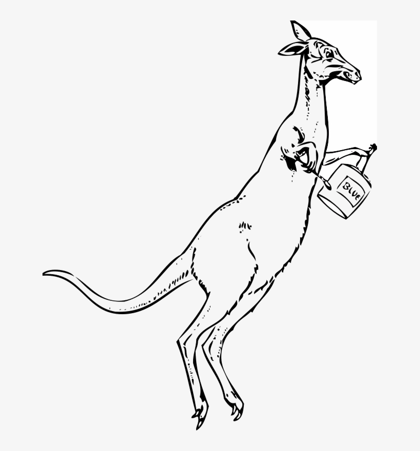 Kangaroos Can Use Brushes And Paints - Cartoon Kangaroo, transparent png download