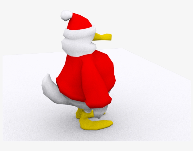 This Is A Very Low Poly Duck Dressed As Santa For Christmas - Cartoon, transparent png download
