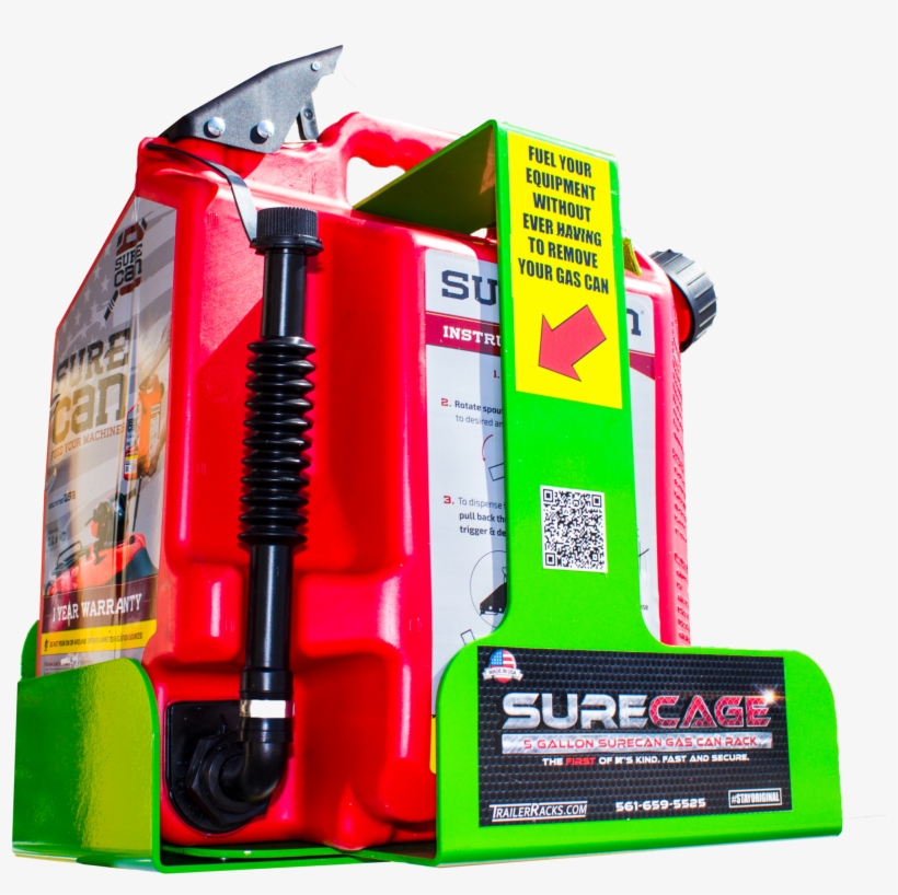 Bk043-surecage 5 Gallon Lockable Surecan Gas Can Rack, transparent png download