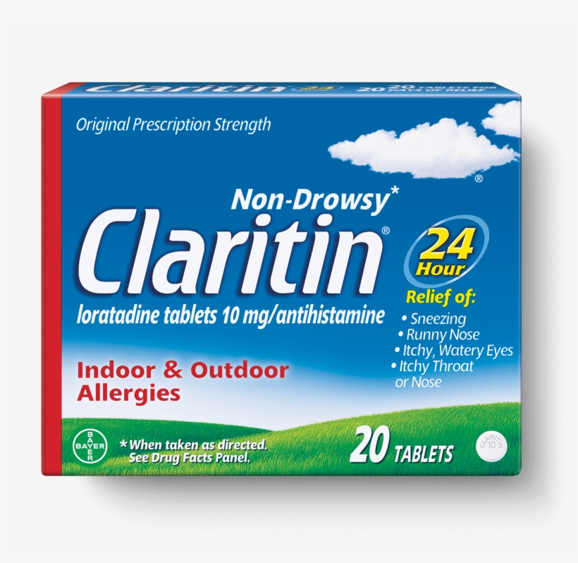 Front View Of Claritin® Tablets 24-hour Package - Claritin 24 Hour Non Drowsy, transparent png download