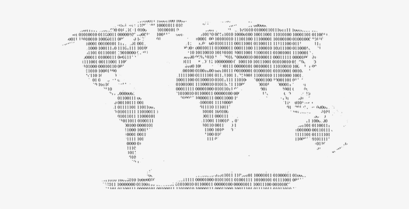 Binary Random Numbers Digital Ones Zeroes - World Map Blank Borders, transparent png download