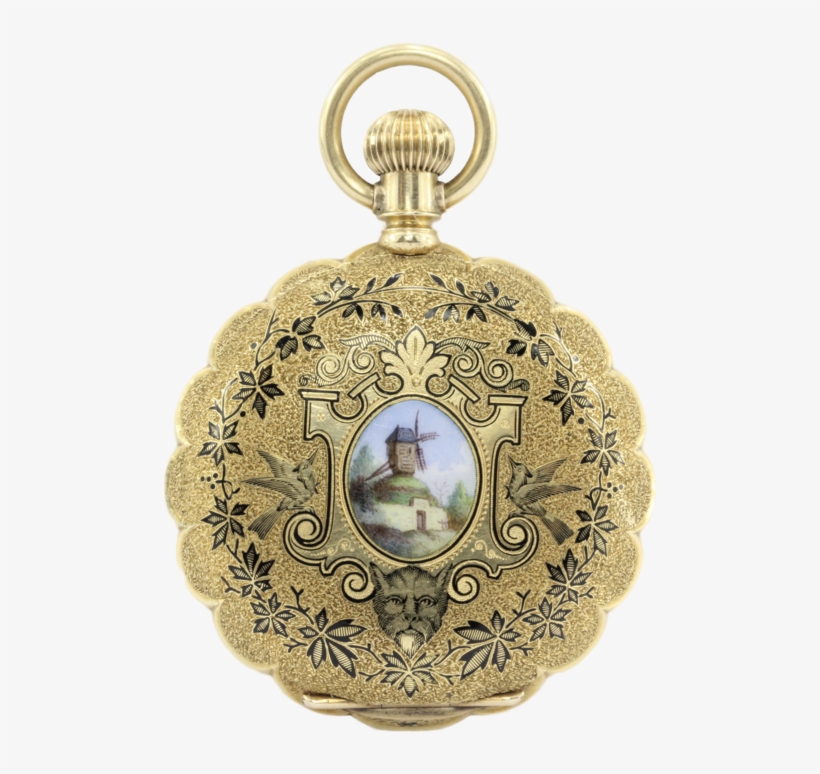 18k Gold Enamel 1883 Pocket Watch By Western Watch - Watch, transparent png download