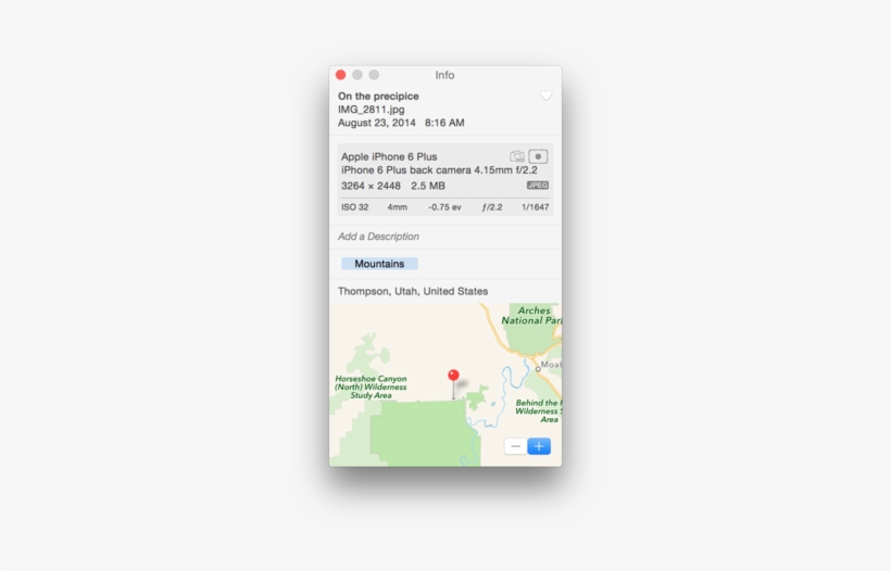 Photos For Mac Preview Info Exif Data - Preview, transparent png download