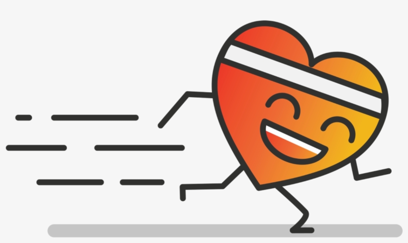 Heart Guy - Running - Running Heart Cartoon Png, transparent png download