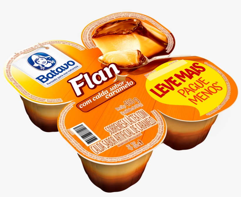 Sobremesa Flan Caramelo 4x100g - Flan Batavo 400g, transparent png download