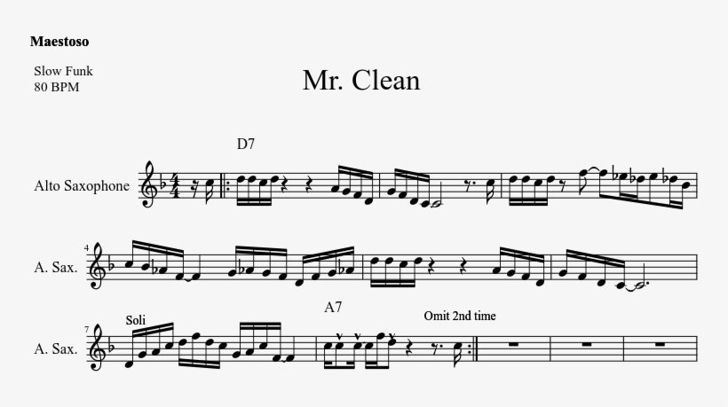 Mr - Clean - Mr Clean Alto Sax, transparent png download