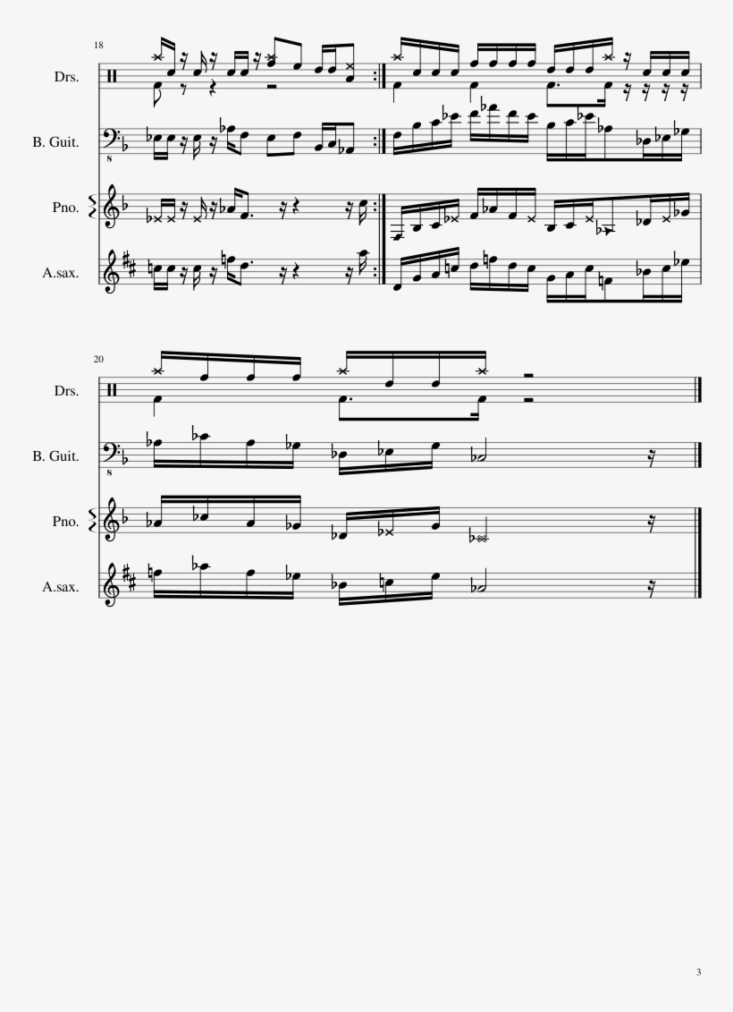 Clean Sheet Music Composed By Marcus Miller 3 Of 3 - Music, transparent png download