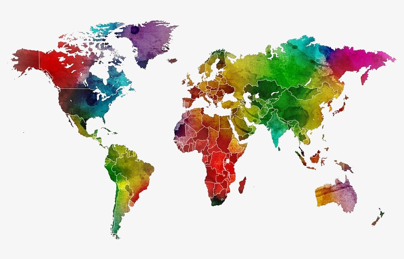 Toto, We're Not In Kansas Anymore - Michael Tompsett Canvas Wall Art - Watercolor Map, transparent png download
