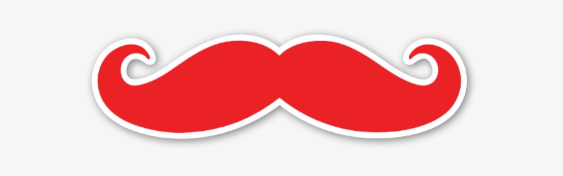 Bigote Rojo Pegatina - Mustache Red, transparent png download