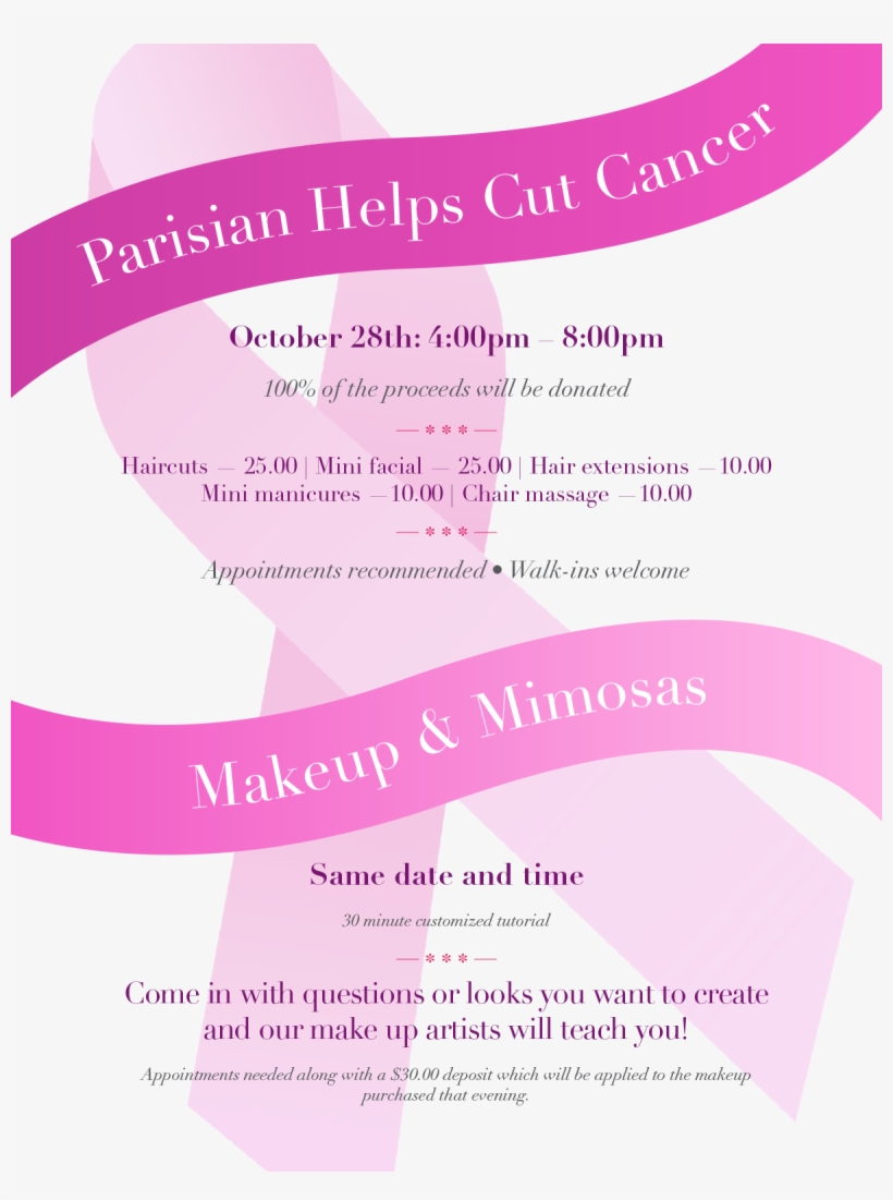 Parisian Breast Cancer Flyer 01 - Dry Cleaning, transparent png download