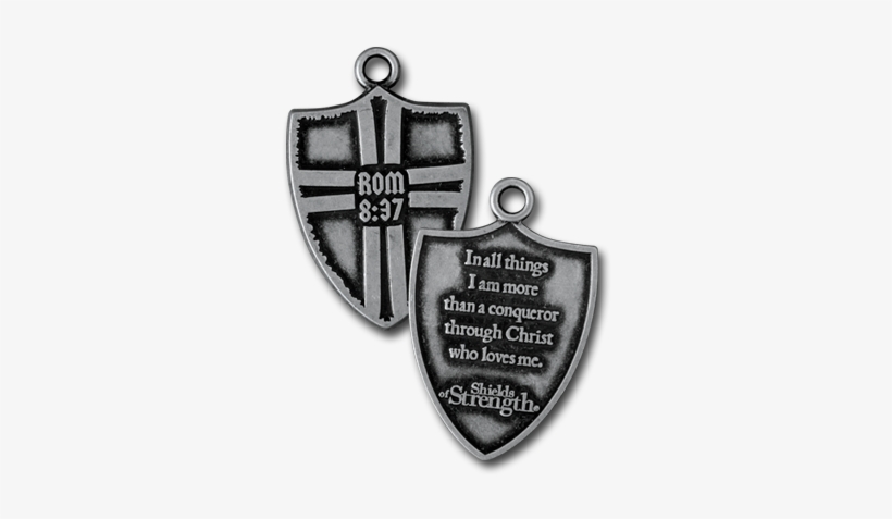 Shields Of Stren 4e8f45e14c6c3 - Romans 8:37-antique Finish Battle Shield Necklace, transparent png download