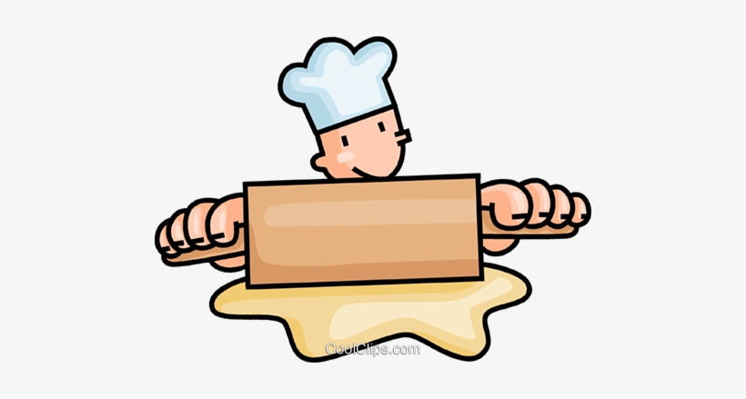 Baker Rolling Dough Royalty Free Vector Clip Art Illustration - Baker Clipart Png, transparent png download