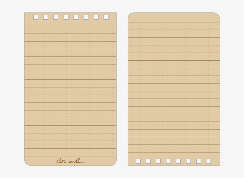 Rite In The Rain Notepad 3 X 5 Brown - Notebook Page Brown Png, transparent png download