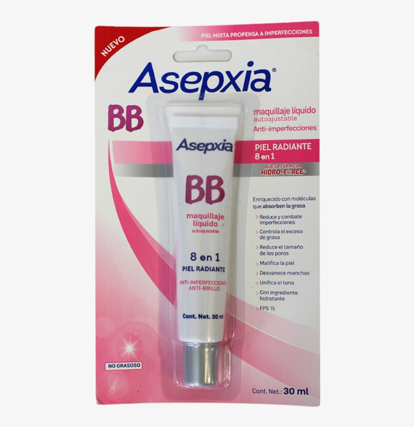 Maquillaje Liquido Asepxia Bb 8 En 1 X30ml - Asepxia Bb Makeup Powder Maqullaje En Polvo 8 En 1, transparent png download