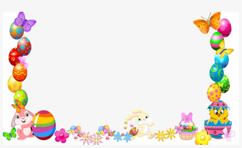 Moldura Dia De Pascoa Branca-png - Cute Bunny, transparent png download