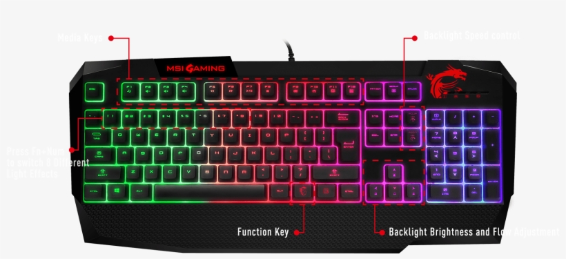 Gk40 Gaming Keyboard Features Overview - Vigor Gk40 Gaming Keyboard, transparent png download