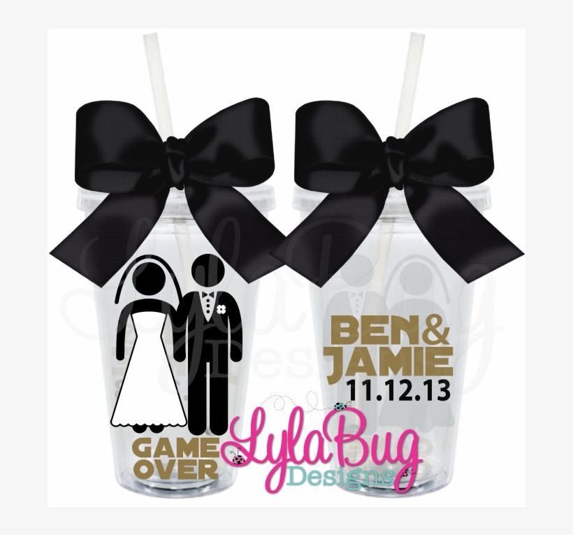 Game Over Wedding Tumbler - Breast Cancer Survivor Cup Design, transparent png download