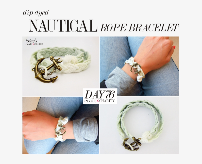 Dip Dyed Nautical Rope Bracelet - Bracelet, transparent png download
