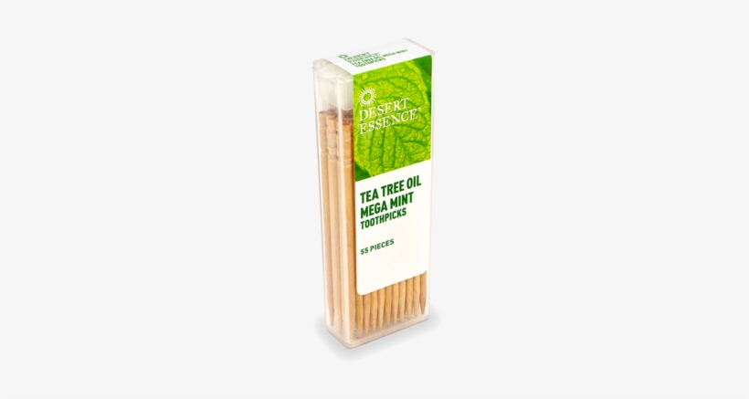Desert Essence Mega Mint Tea Tree Toothpicks - Desert Essence - Toothpicks Tea Tree Oil Mega Mint, transparent png download