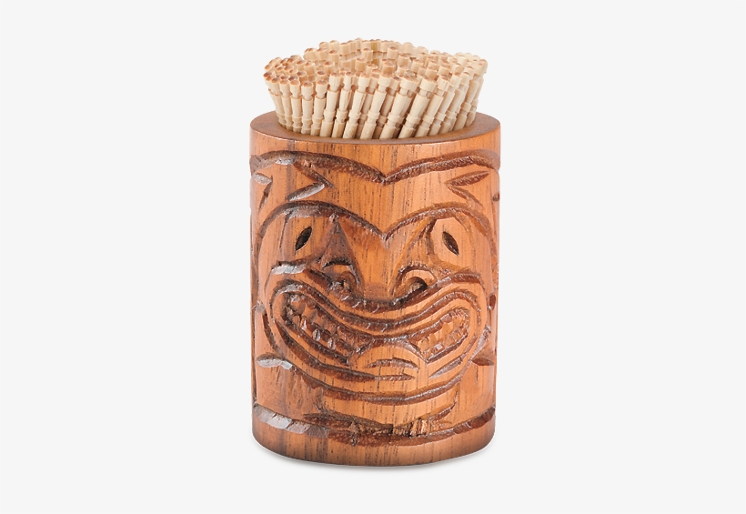Acacia Wood Tiki Toothpick Holder - Islander Acacia Wood Toothpick Holder Tiki 2.5" X 2", transparent png download