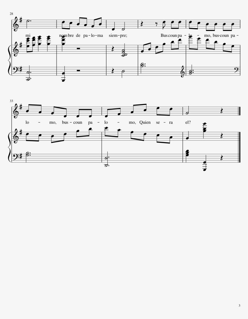 La Calle De La Paloma Sheet Music Composed By Kilenyi - Music, transparent png download