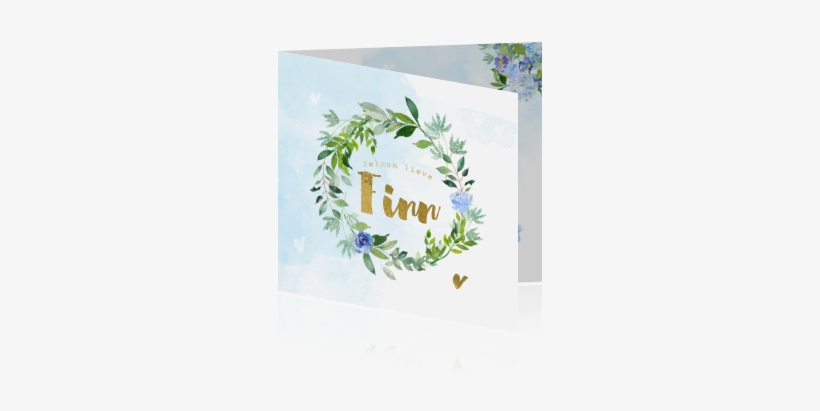 Lente Geboortekaartje Voor Jongen Met Blauwe Watercolor - Watercolor Painting, transparent png download