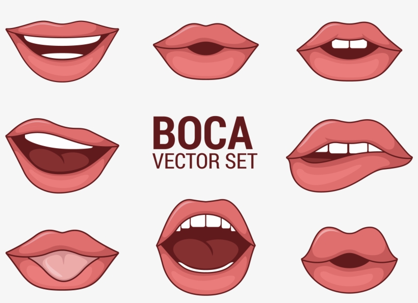 Woman's Boca Vectors - Male Mouth Vector, transparent png download