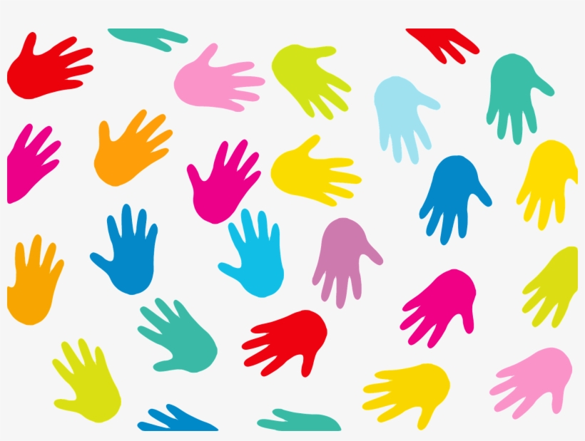 Colourful Hand Prints Png, transparent png download