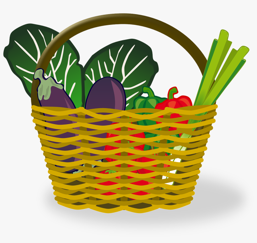 Vegetable Clipart - Food Basket Clip Art, transparent png download