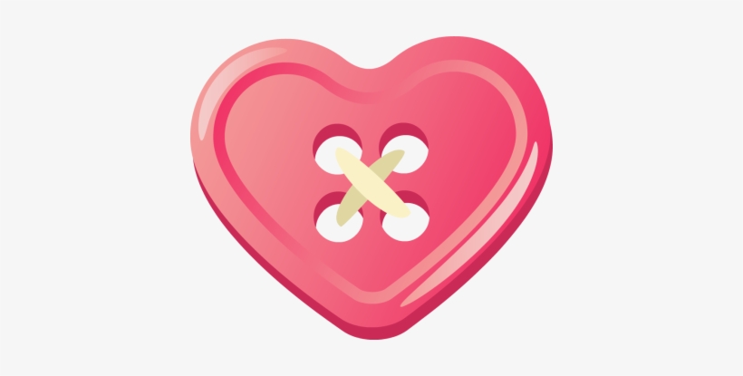 Button Shape Pencil And In Color - Heart Button Clipart, transparent png download