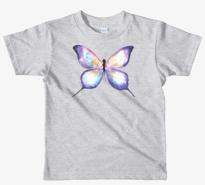 Lilac Watercolor Butterfly Short Sleeve Kids T-shirt - Noodle Y Pals Blossom, transparent png download