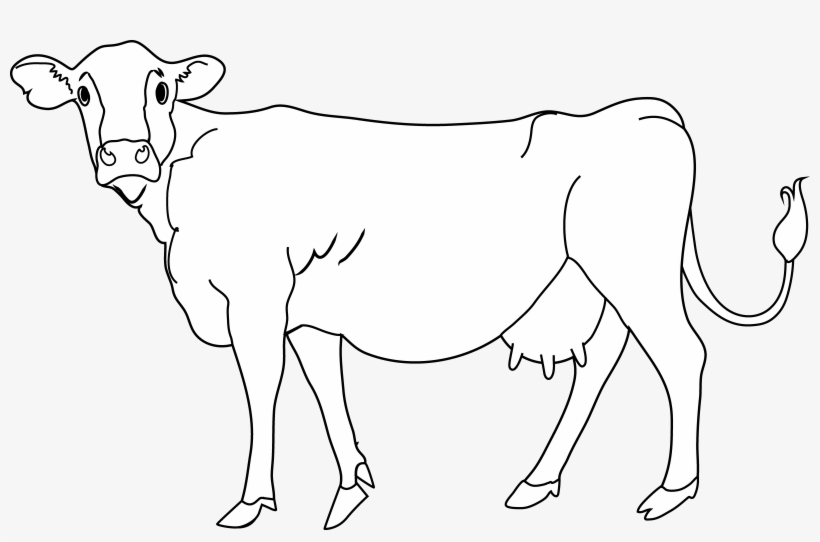 Cow Clipart Line Art - Dairy Cow, transparent png download
