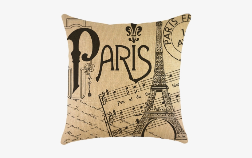 Photo World14 Zpsb178739c Paris Burlap Throw Pillow, Black PNG Image