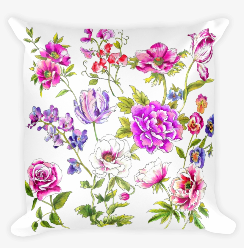 Floral Print Png Clipart Freeuse Download - Pillow, transparent png download