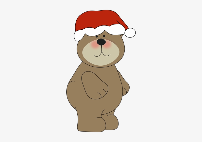 Christmas Bear In Santa Hat - Bear With Santa Hat, transparent png download