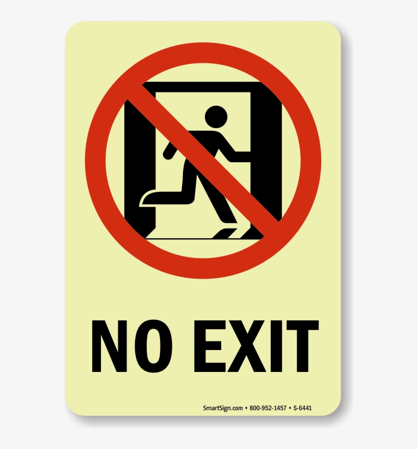Zoom, Price, Buy - No Exit Door Sign, transparent png download