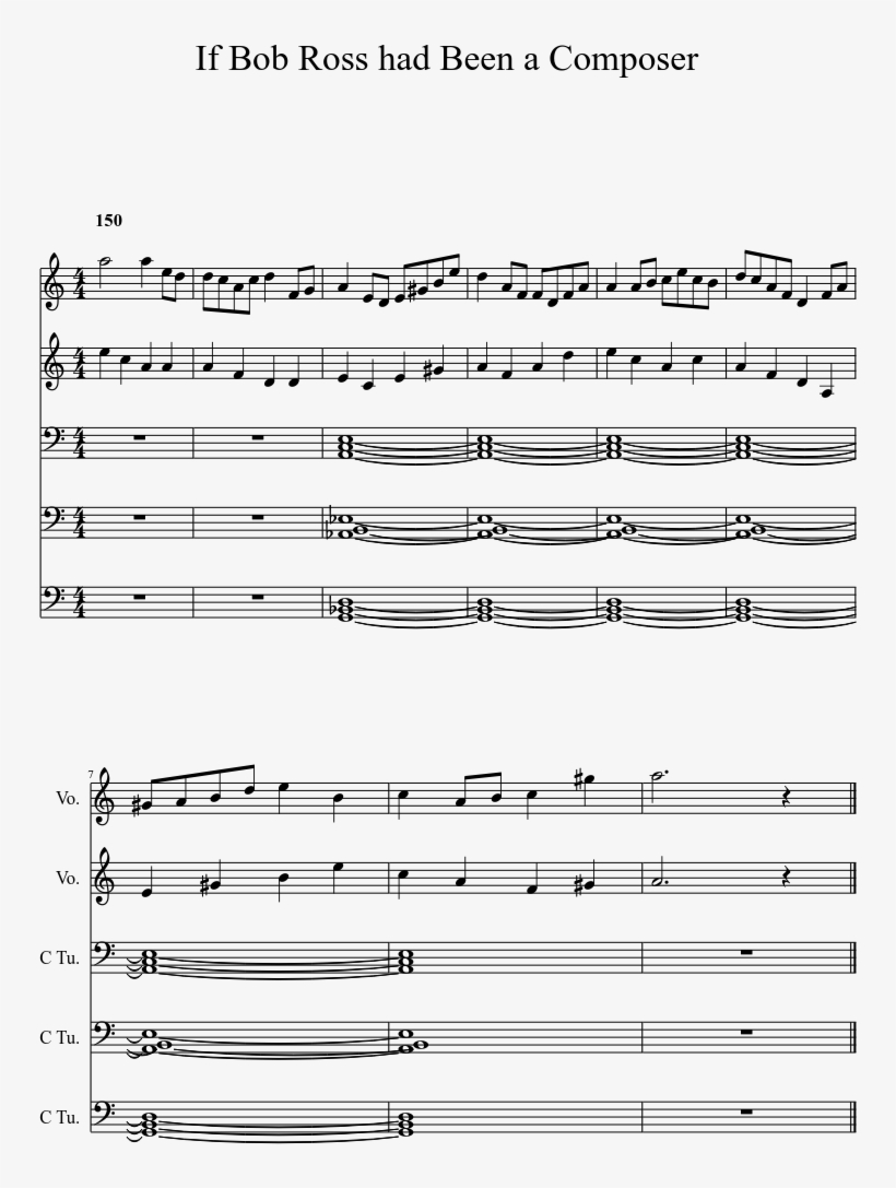 If Bob Ross Had Been A Composer Sheet Music 1 Of 1 - Sheet Music, transparent png download