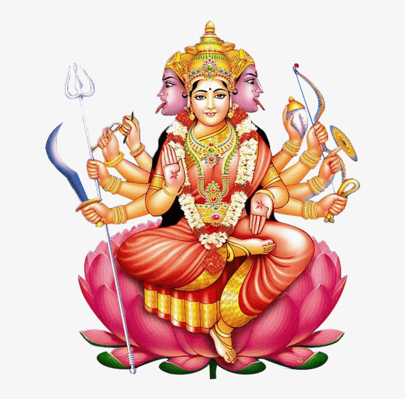 Shree Shree Shakti Parivar - Lord Gayatri Devi Png, transparent png download