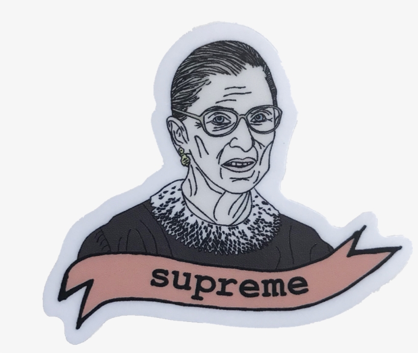 Ruth Bader Ginsburg 'supreme' Sticker - Label, transparent png download