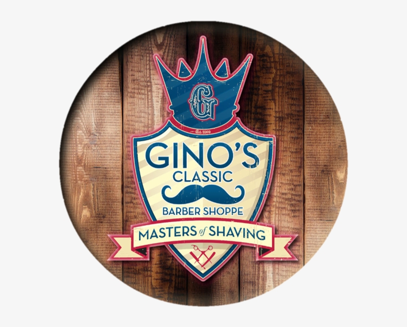 Gino's Logo V7 Large Wood Circle Png - Gino's Classic Barber Shoppe, transparent png download