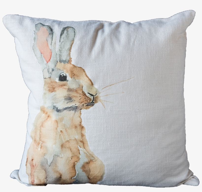 Brown Sitting Bunny - Cushion, transparent png download