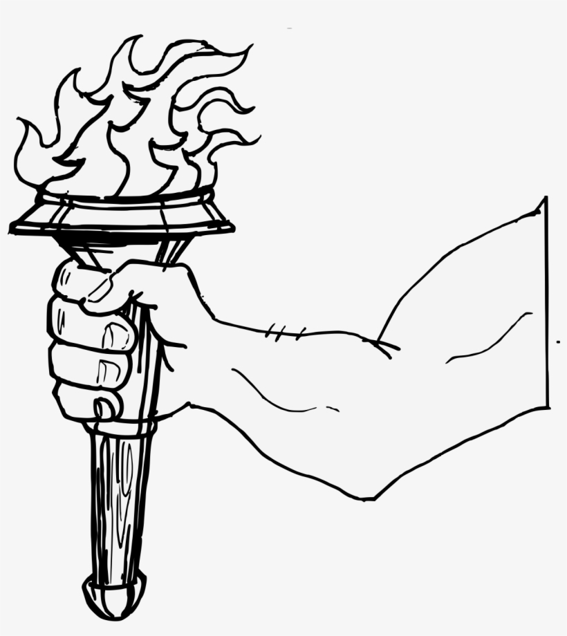 Arm Couped Maintaining A Torch - Clip Art, transparent png download