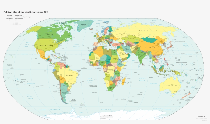 Map Of The World's Countries According To The U - World Map Countries 2018, transparent png download