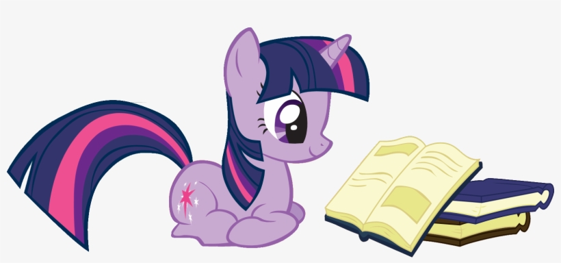 Fanmade Twilight Sparkle Reading A Book - My Little Pony Twilight Sparkle Books, transparent png download