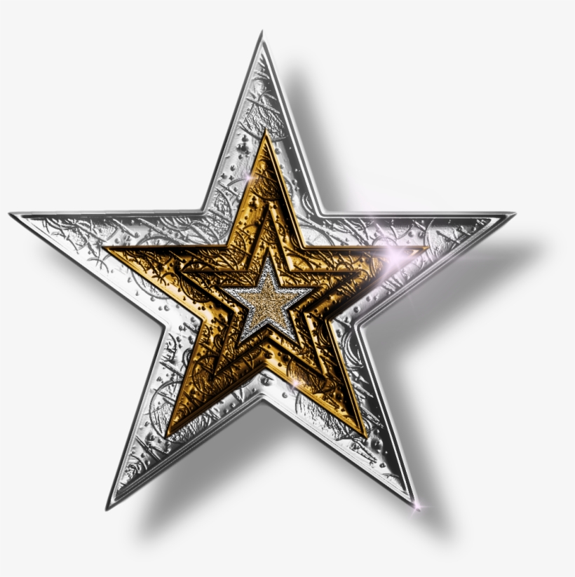 Golden Clipart - Silver And Blue Star, transparent png download