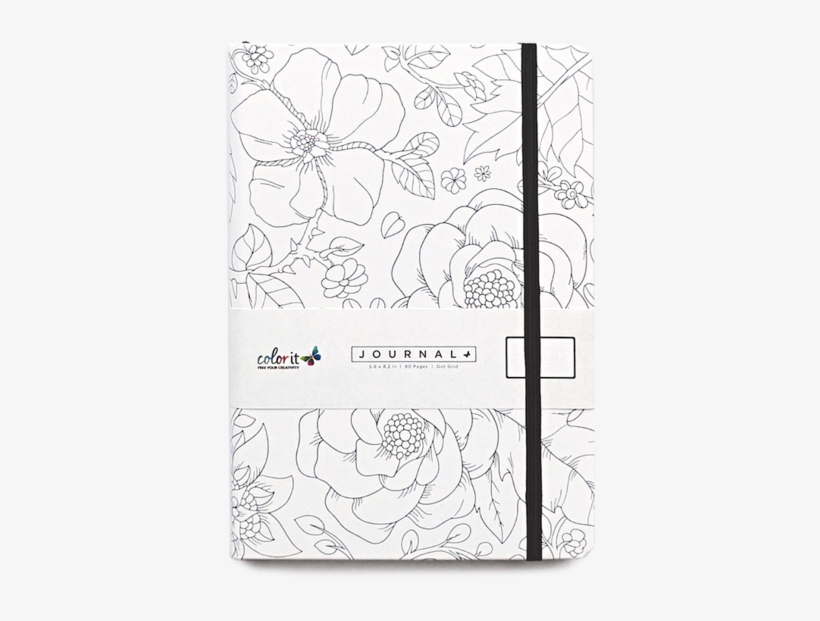 Fineline Flowers A5 Notebook Journal 160 Dot Grid Pages - Notebook, transparent png download