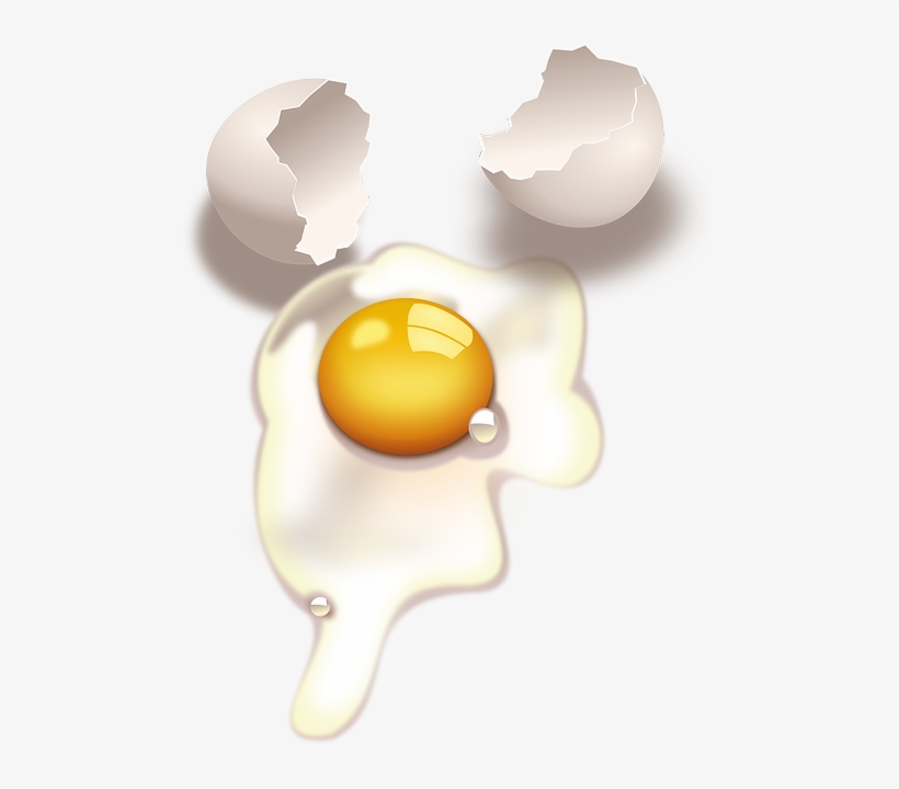 Egg, Broken, Yolk, Raw, Cracked, Uncooked, Shell - Raw Eggs Clipart, transparent png download