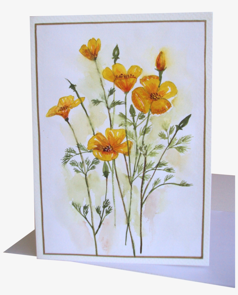 Yellow Poppies Card - Poppy, transparent png download