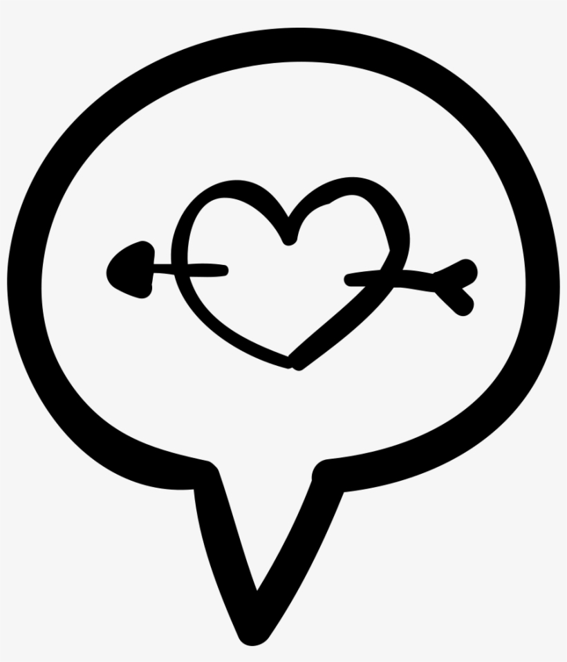 Speech Bubble With Heart And Arrow Comments - Icon Arrow In Heart, transparent png download