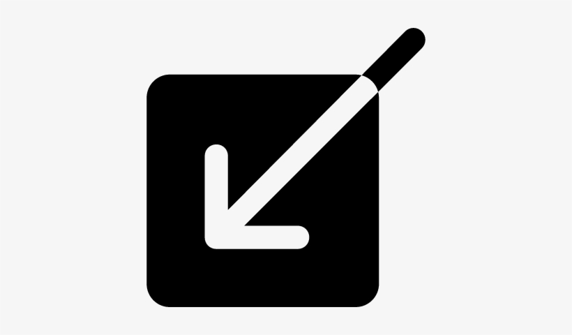 Diagonal Arrow Entering In Black Square Button Vector - Botones Ovalados De Interfaz Png, transparent png download